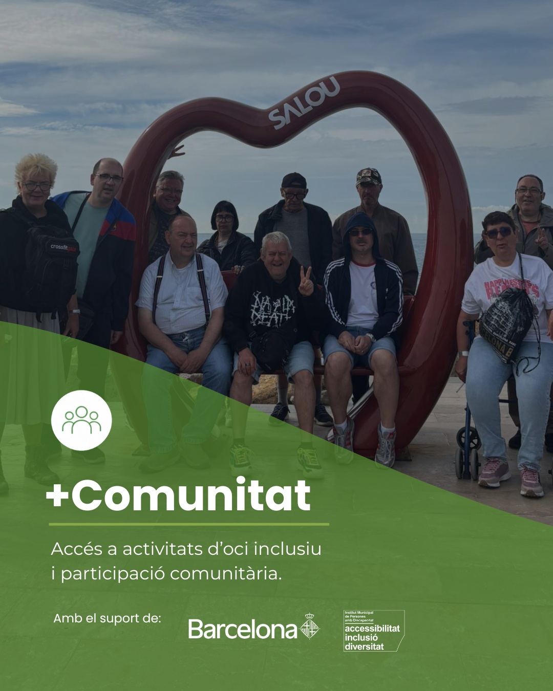 Des de la Fundació Via-Guasp impulsem +Comunitat, projecte d’oci accessible, una iniciativa adreçada a persones amb problemes de salut mental que troben dificultats econòmiques o altres barreres per accedir a activitats d’oci i culturals.
A través de la cobertura parcial o total del cost d’activitats, +Comunitat promou:
✔️La participació en sessions, cursos i tallers en equipaments municipals.
✔️ Sortides culturals i d’oci.
✔️ Excursions i activitats fora de Barcelona.
Amb aquest projecte volem facilitar l’accés a l’oci i la cultura, generar vincles amb la comunitat i fomentar una major autonomia en la gestió del temps lliure, contribuint alhora a combatre l’estigma associat a la salut mental.
🤝 El projecte +Comunitat compta amb el suport de l’Ajuntament de Barcelona, a través de l’Institut Municipal de Persones amb Discapacitat (IMPD).
#FundacióViaGuasp #MésComunitat #SalutMental #OciAccessible #OciInclusiu #Inclusió #Autonomia #Comunitat #CulturaAccessible #Barcelona